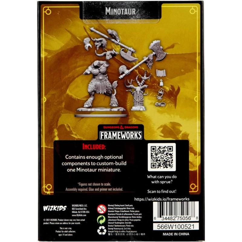 D&D Frameworks: Minotaur Miniature - Unpainted Unassembled Customizable  Miniature. Dungeons & Dragons 