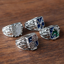 Srebrny Pierścionek Atak...