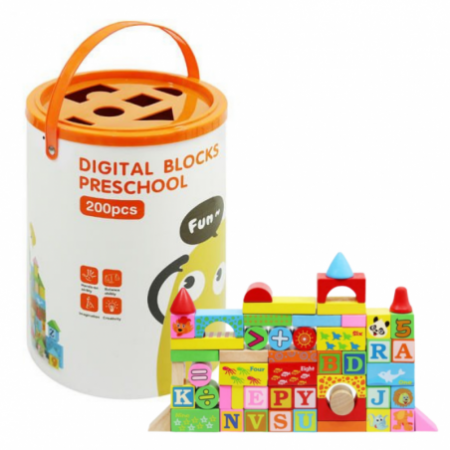 Drewniane Klocki Zestaw 200...