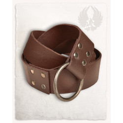SKÓRZANY PAS Z KLAMRĄ W...