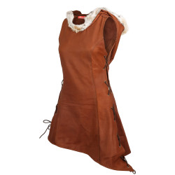 SKÓRZANA SUKNIA Z KAPTUREM...