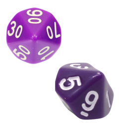 Zestaw 2 Kostek K10 0-9 +...