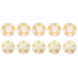 Zestaw 10 Kostek K10 0-9 +...