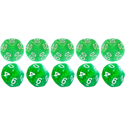 Zestaw 10 Kostek K10 0-9 +...