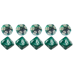 Zestaw 10 Kostek K10 0-9 +...