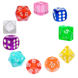 ZESTAW 10 KOSTEK RPG K4 K6...