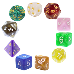 ZESTAW 10 KOSTEK RPG K4 K6...