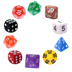 ZESTAW 10 KOSTEK RPG K4 K6...