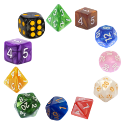 ZESTAW 10 KOSTEK RPG K4 K6...