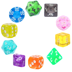 ZESTAW 10 KOSTEK RPG K4 K6...