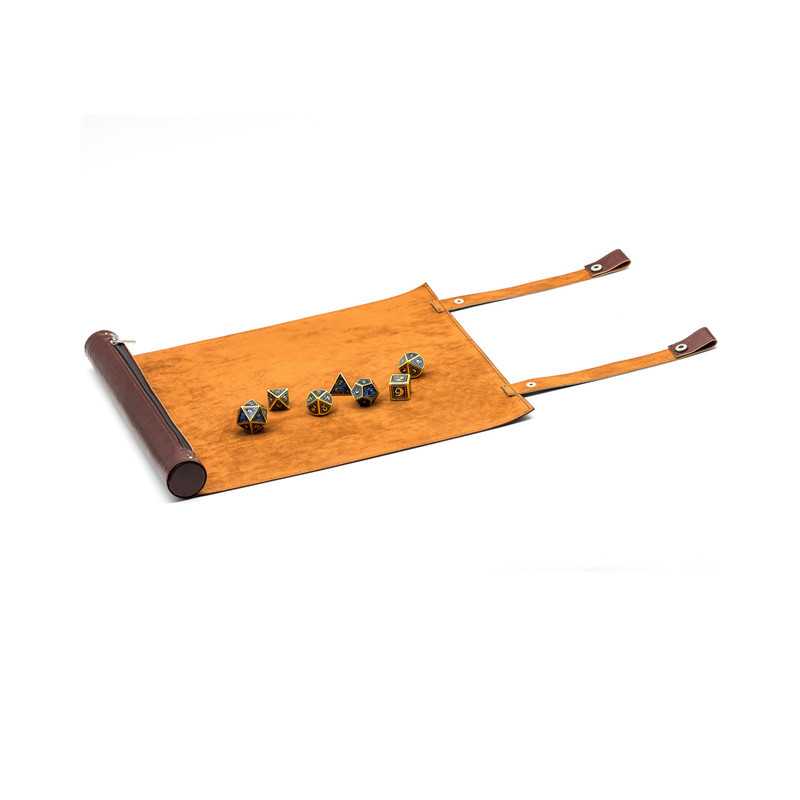 Skórzany Zwój Dice Tray Mata Tacka na Kości Pudełko Piórnik 31x25 cm